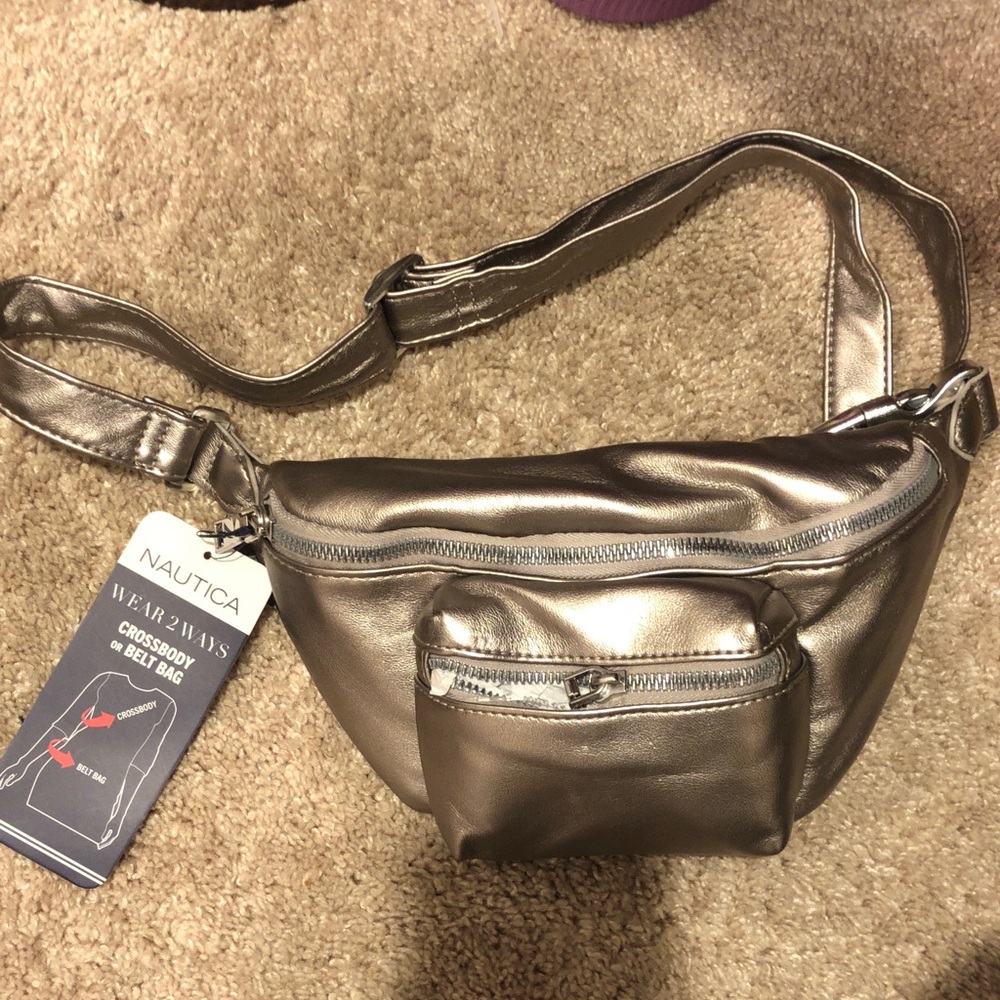 Nautica Metallic Bronze Crossbody Belt Bag